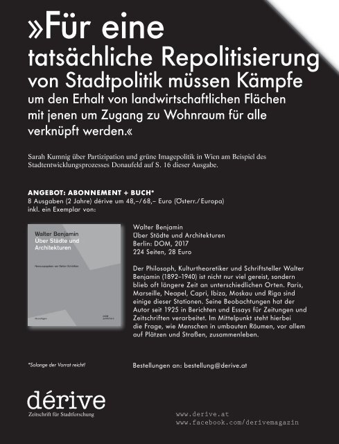 Nahrungsraum Stadt / dérive - Zeitschrift für Stadtforschung, Heft 67 (2/2017)