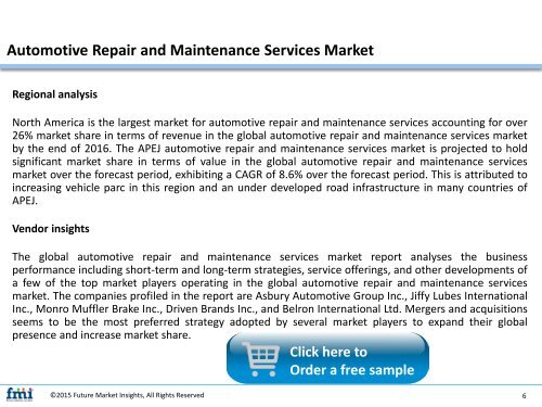 Automotive Repair and Maintenance Services Market Will hit at a CAGR of 5.6%from 2016 to 2026