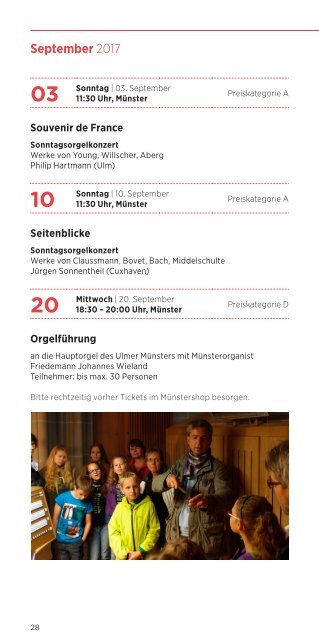 Kirchenmusik im Ulmer Münster 2017