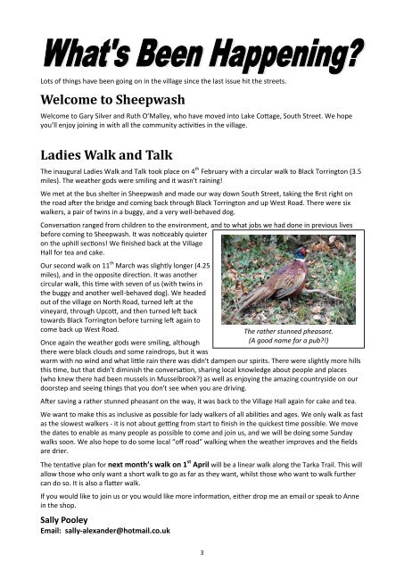 Sheepwash Chronicle Spring 2017