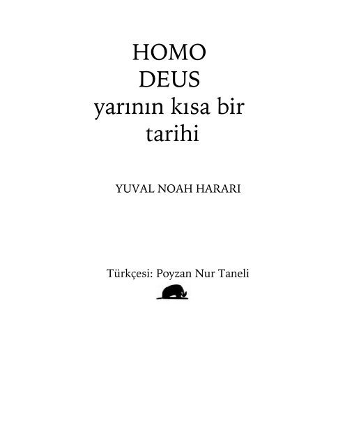 Yuval Noah Harari - Homo Deus Yarının Kısa Bir Tarihi (1)