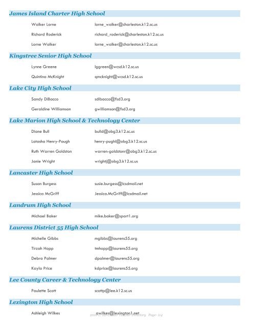 2016-17 Health Science Cluster Teachers