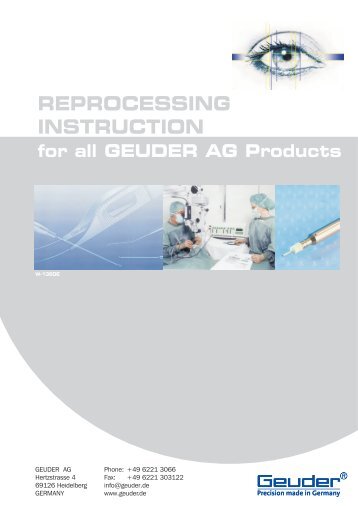 Reprocessing Instructions for GEUDER AG Products