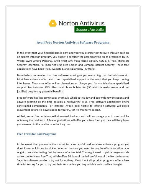 Norton antivirus new version free download