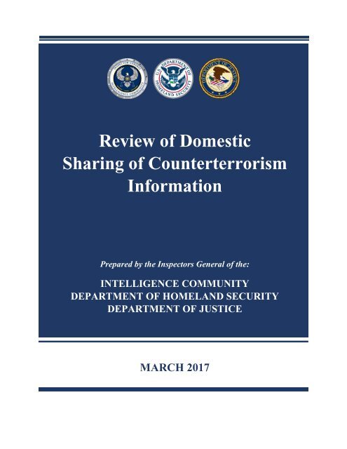 Review of Domestic Sharing of Counterterrorism Information