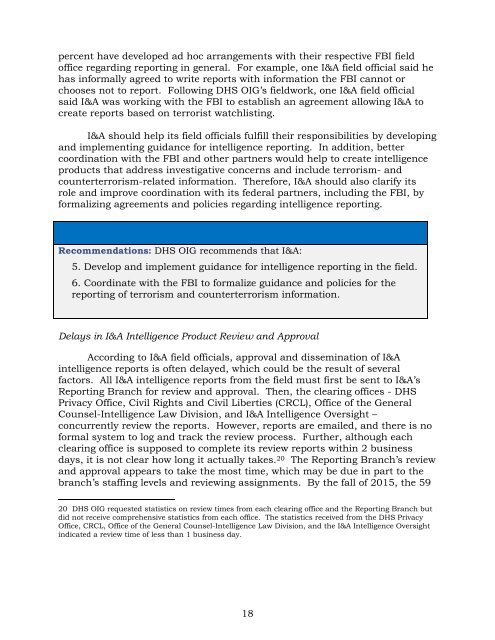 Review of Domestic Sharing of Counterterrorism Information