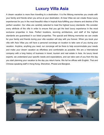 Luxury Villa Asia