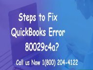 1(800) 204-4122 How to Fix QuickBooks Error 80029c4a? 