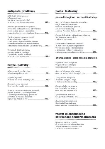 Menu Duben