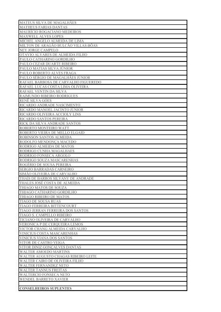 LISTA DE SÓCIOS E CONSELHEIROS APTOS