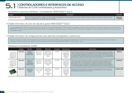 Catálogo de Control de Accesos 2017 - versión 4.5.3 (U$D - FOB Miami)