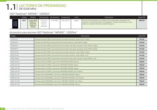 Catálogo de Control de Accesos 2017 - versión 4.5.3 (U$D - FOB Miami)