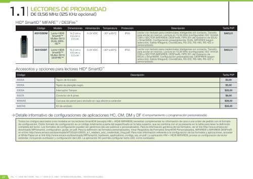 Catálogo de Control de Accesos 2017 - versión 4.5.3 (U$D - FOB Miami)