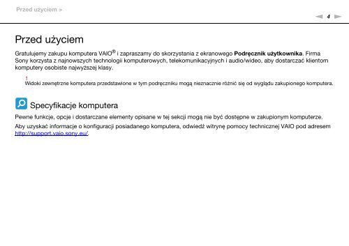 Sony VPCSA3V9E - VPCSA3V9E Mode d'emploi Polonais