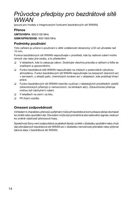 Sony VPCSA3V9E - VPCSA3V9E Documents de garantie Tch&egrave;que