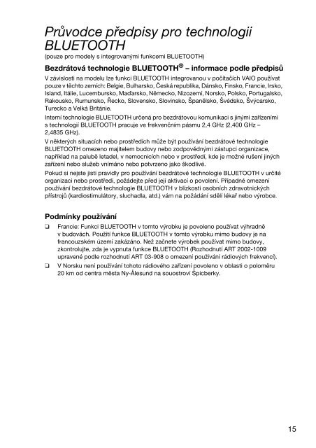 Sony VPCSA3V9E - VPCSA3V9E Documents de garantie Tch&egrave;que