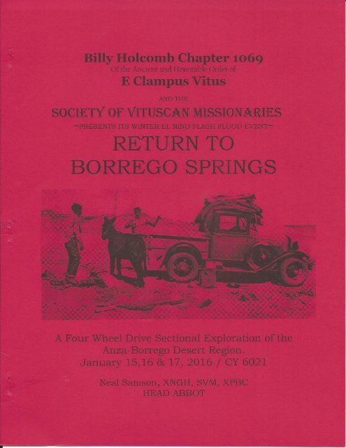 RETURN TO BORREGO SPRINGS