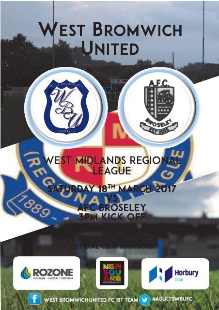 Official Programme West Bromwich United Vs Broseley