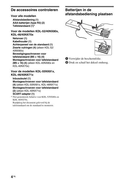 Sony KDL-46NX715 - KDL-46NX715 Mode d'emploi N&eacute;erlandais