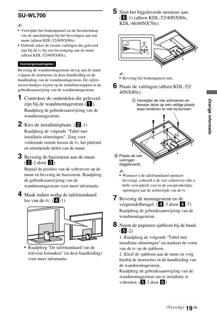 Sony KDL-46NX715 - KDL-46NX715 Mode d'emploi N&eacute;erlandais