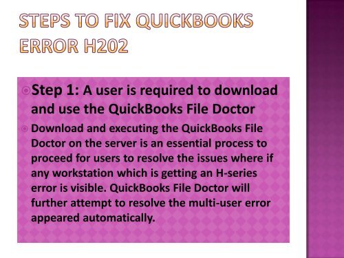 1(800) 204-4122 How to Resolve QuickBooks Error H202?