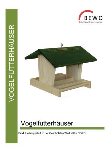 Broschüre Vogelfutterhäuser - 2017