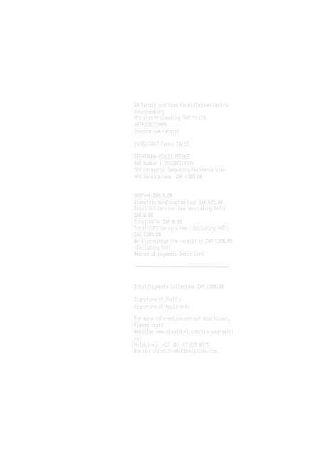 VFS Receipt vfs-receipt