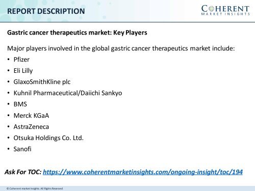 Gastric Cancer Therapeutics Market – Global Industry Insights, Trends and Opportunity Analysis, 2016–2024