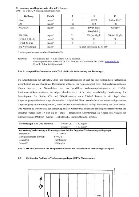 Verbrennung von Deponiegas - IB GmbH