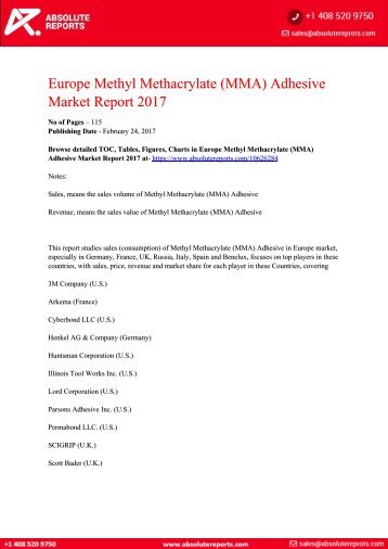 10626284-Europe-Methyl-Methacrylate-MMA-Adhesive-Market-Report-2017