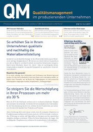 Qualitätsmanagement im produzierenden Unternehmen