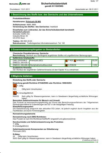 SDB Pirimicarb 50 WG - Schneiter AGRO AG