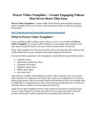 Power Video Template review and (SECRET) $13600 bonus