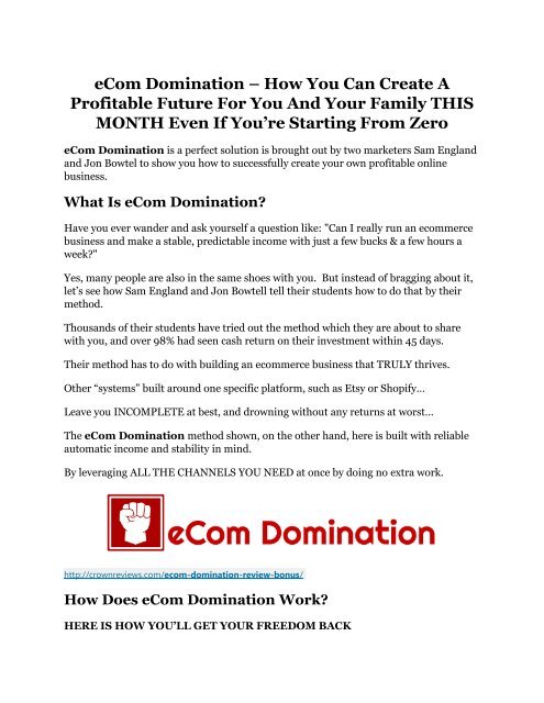 eCom Domination review