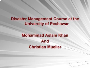 Disaster Management Course at the University of Peshawar - auedm