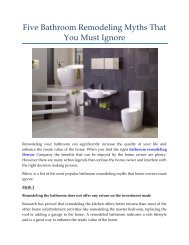 Five Bathroom Remodeling Myths That You Must Ignore