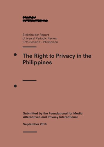 The Right to Privacy in the Philippines