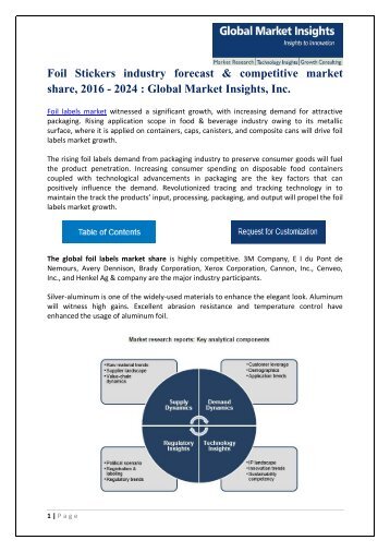 Foil Labels Market report 2016 - 2024