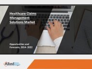 Healthcare Claims Management Solutions Market Expected to Reach $5,213 Million, Globally, by 2022