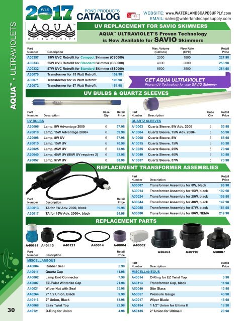 WLS Pond Products Catalog 2017