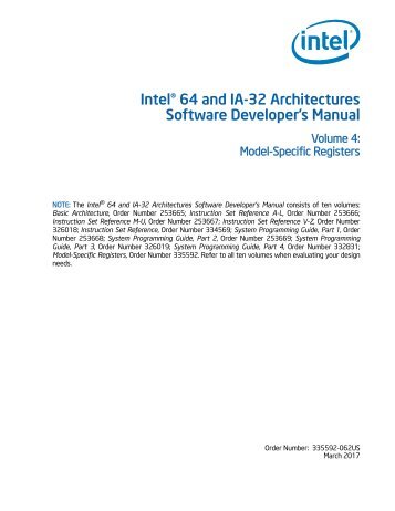 Intel® 64 and IA-32 Architectures Software Developer’s Manual