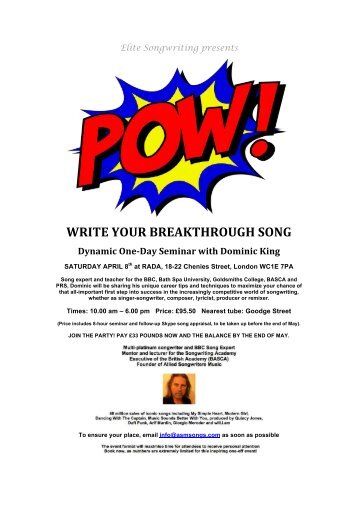 POW! Songwriting Seminar