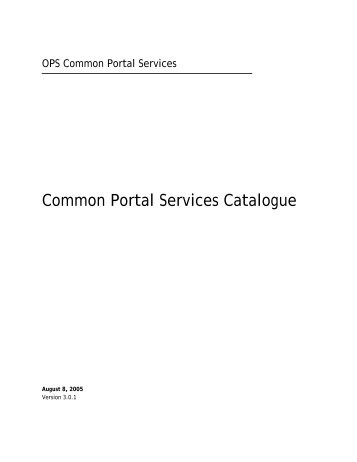 Common Portal Services Catalogue - Ministry of Government Services