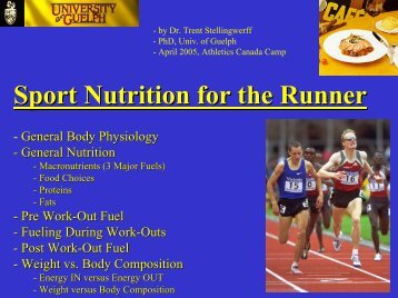 Sport Nutrition for the Runner