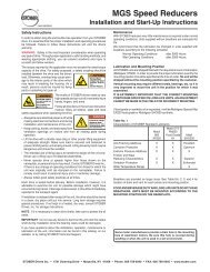 MGS Speed Reducers Installation and Start-Up Instructions - Stober