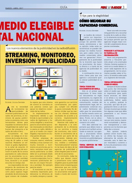 Revista PERÚ TV RADIOS Edic. Mar- Abr 2017