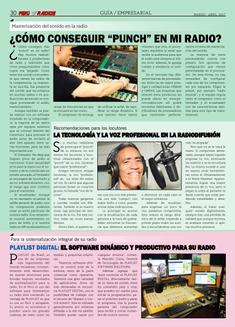 Revista PERÚ TV RADIOS Edic. Mar- Abr 2017