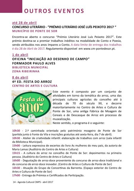 Agenda Cultural abril 2017