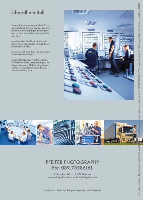 PFEIFER PHOTOGRAPHY Broschüre für Industriefotografie, Location und Outdoor