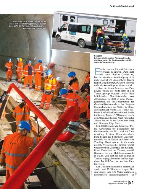 Rettung im Gotthard-Basis-Tunnel
